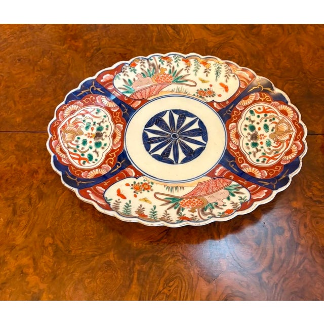 Antique Japanese Meiji Imari Oval Porcelain Dishes, 1900, Set of 2 For Sale - Image 11 of 16