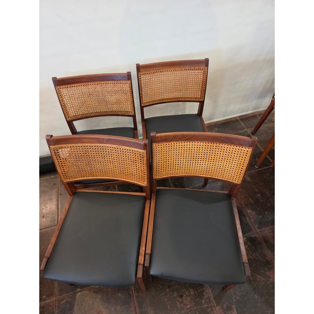 A very heavy set of nice quality walnut chairs. Strong larger sized.