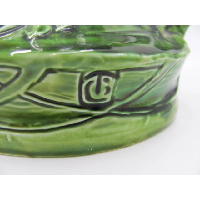 Antique Majolica Art Nouveau Figural Dutch Girl Boy Vases - a Pair For Sale - Image 6 of 13