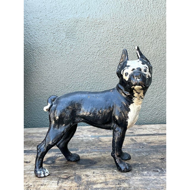 Black Vintage Boho Patinated Wrought Iron Dog For Sale - Image 8 of 12