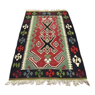 Vintage Turkish Kilim Rug - 38.5" X 60" For Sale