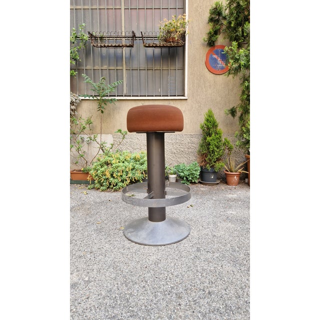Dwarf Stools in Chromed Iron with Padded Seat, 1970s, Set of 4 For Sale - Image 11 of 18