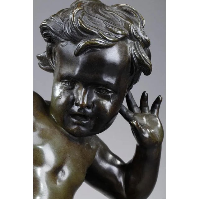 Bronze Sculpture, Child Pinched by a Crayfish in the style of Jean-Baptiste Pigalle For Sale - Image 11 of 18