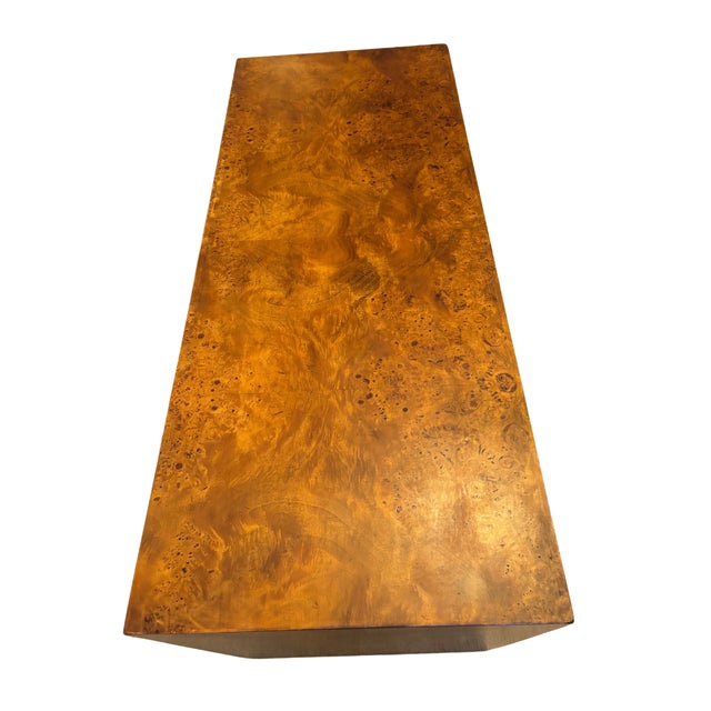 Hekman Furniture 1970s Mid-Century Modern Burlwood Parson Desk by Hekman For Sale - Image 4 of 9