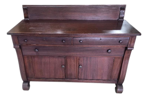 Vintage Solid Maple Early American Sideboard Buffet Server
