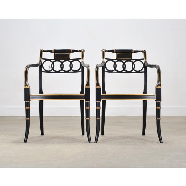 Set of Eighteen Baker “Governor Alston” Regency Dining Chairs For Sale - Image 14 of 18