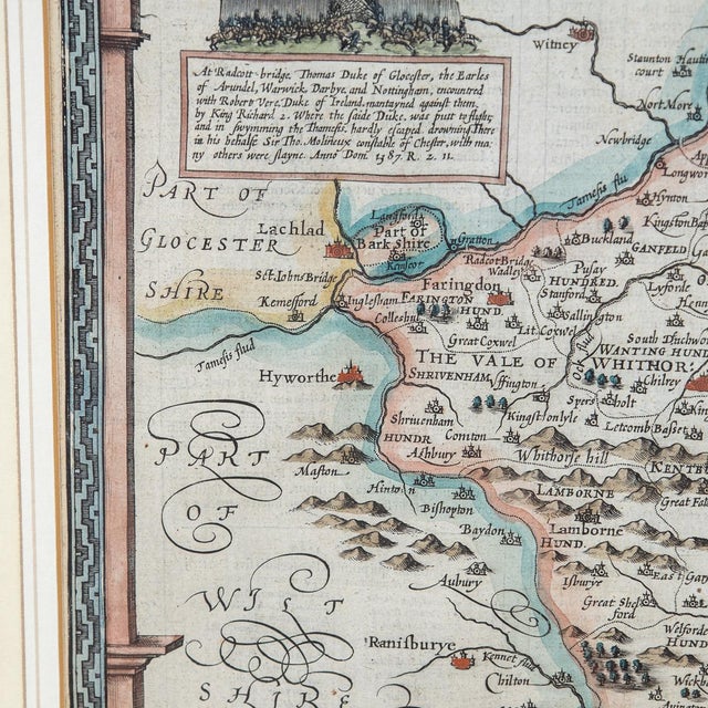 17th Century Map of the Barkshire by John Speed, 1616 For Sale - Image 12 of 18