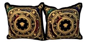 Custom Made Versace Fabric Pillows - a Pair