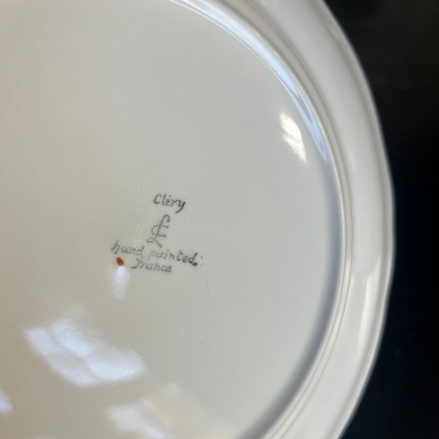 Vintage French Faience Longchamp Clery Hand Painted Dinner Plates- Set of 5 For Sale In New York - Image 6 of 6