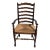 Late 20th Century Vintage French Farmhouse Rush Seat Ladder Back Arm Chair For Sale