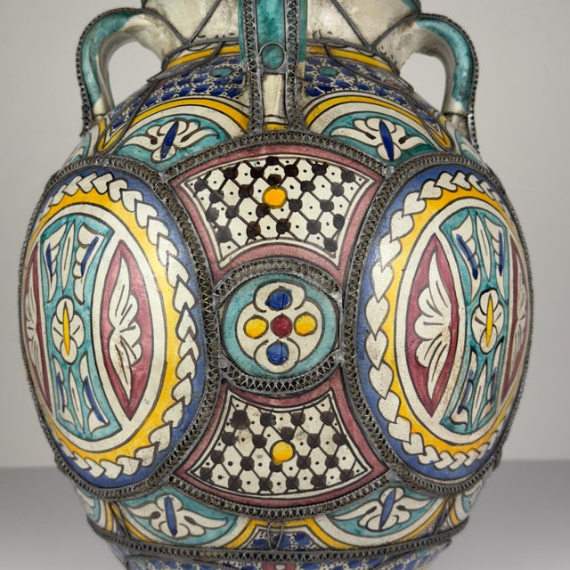 Vintage Moroccan Palatial Pottery Vase, 1930s-1950s For Sale - Image 6 of 17