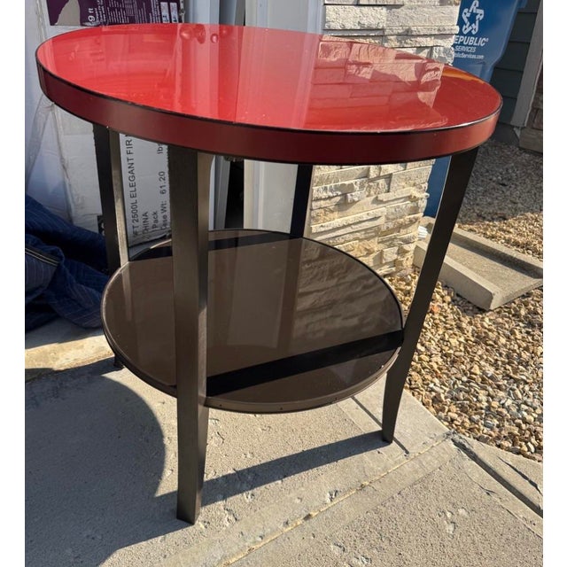 Wood Authentic Bill Sofield for Baker Furniture Lacquered Round Accent Side Table For Sale - Image 7 of 10