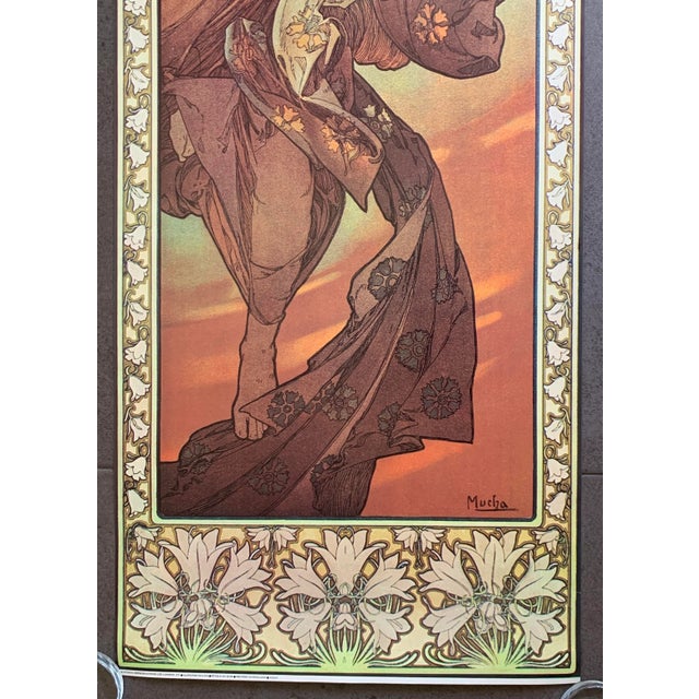 Alphonse Mucha 1973 After Alfonse Mucha "Etoile Du Soir" Lithograph Athena Reproductions LTD London Unframed For Sale - Image 4 of 4