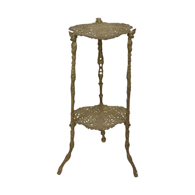 Metal Art Nouveau Style French Brass Plant Table, 1920s For Sale - Image 7 of 15