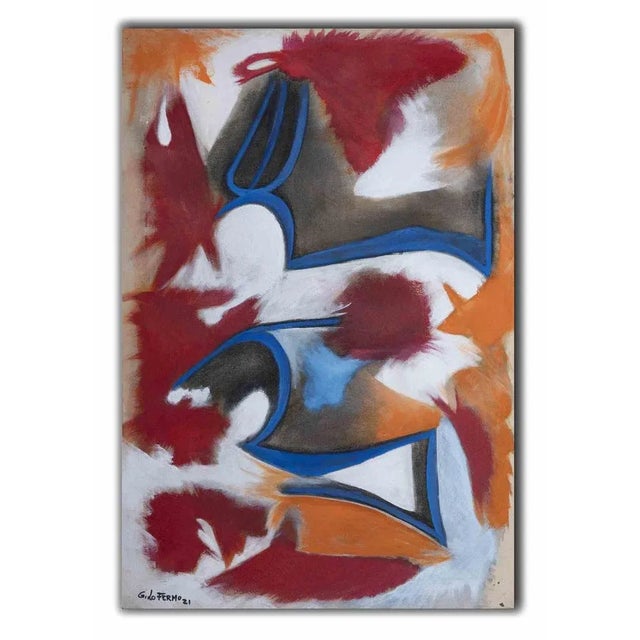 Giorgio Lo Fermo, Abstract Composition, Original Oil on Canvas, 2021 For Sale - Image 4 of 5