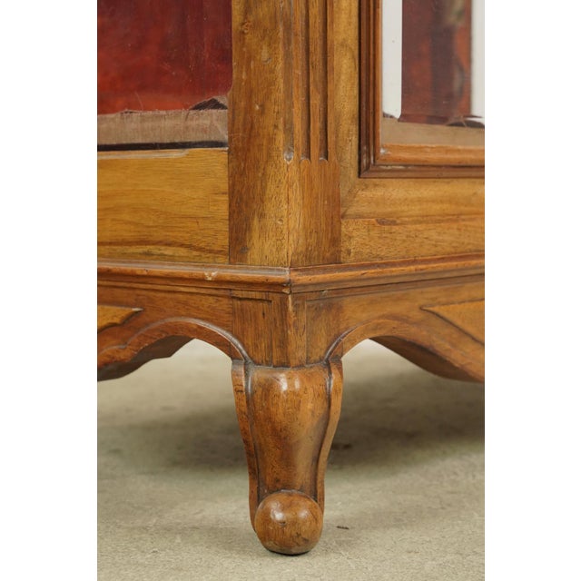 Vintage European Beveled Glass Wood Vitrine For Sale - Image 11 of 16