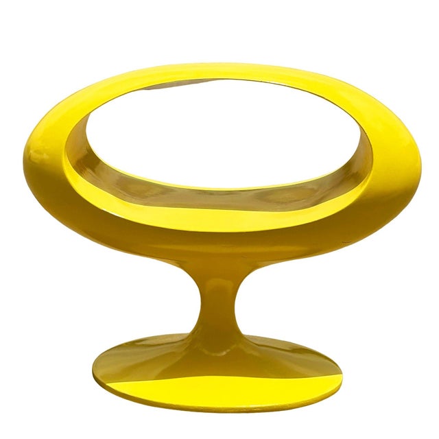 2000 - 2009 Y2k Space Age William Emmerson Attributed "Spheroid" Yellow Side Drinks Table For Sale - Image 5 of 8