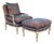 Custom Upholstered Paisley French Country Bergere Chair and Ottoman by Beverley Interiors "Stewart Collection" For Sale