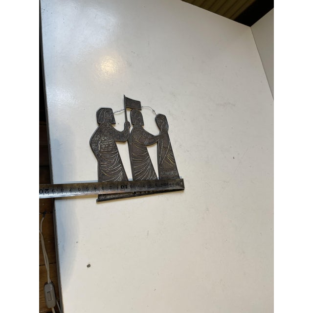 Metal Silver Bronze Wall Decor by Istvan Engel Tevan, Hungary, 1960s For Sale - Image 7 of 8