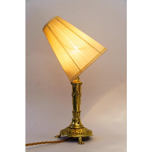 Table Lamp with Fabric Shade, Vienna, 1890s For Sale - Image 3 of 17