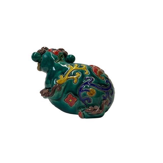 Asian Handmade Green Small Ceramic Artistic Mouse Figure Display Art For Sale - Image 3 of 5