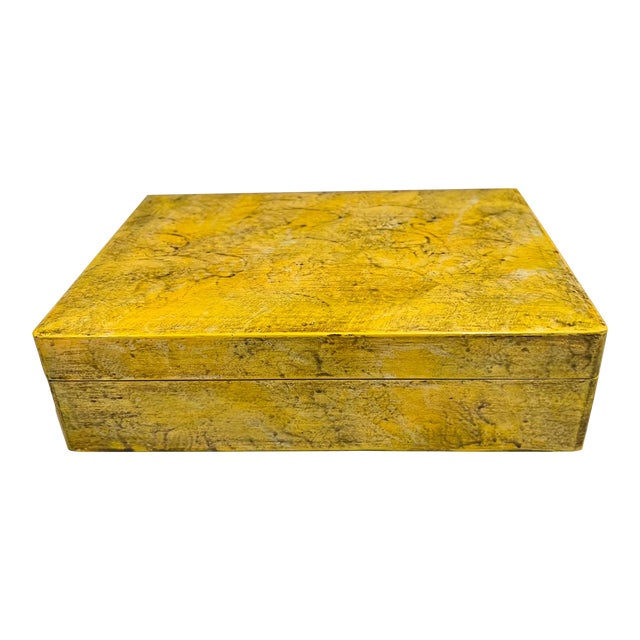 Hollywood Regency Mark Cross Luxurious Vintage Wood Box Italy For Sale