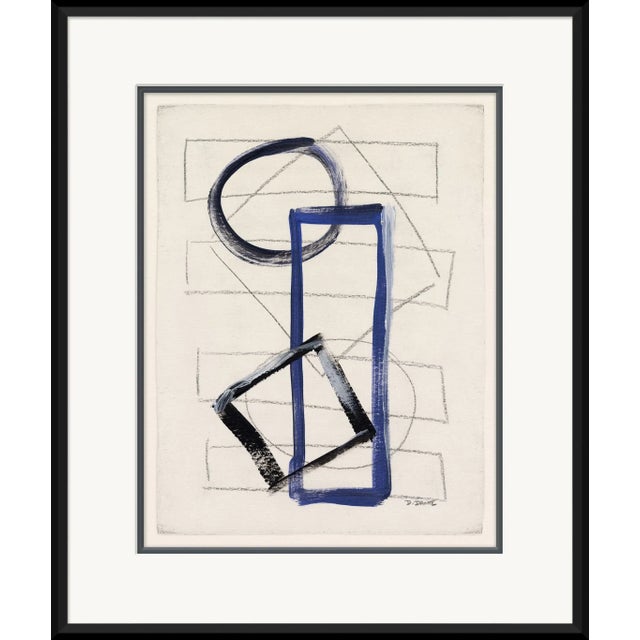 Abstract Abstract Shapes in Blue II Framed Art Print For Sale - Image 3 of 3