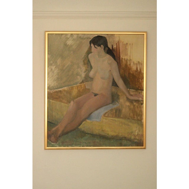 Mid-Century Modern Penzell, Model, 1973, Oil on Canvas, Framed For Sale - Image 3 of 18