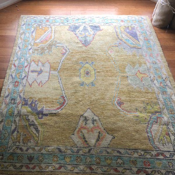 Turkish Contemporary Turkish Oushak Rug | 5'8" X 7'3" For Sale - Image 3 of 6