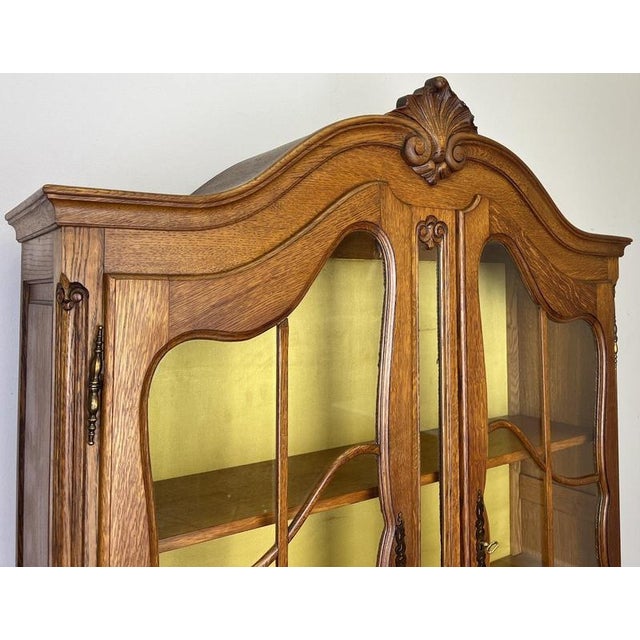 Vintage Louis XVI French Oak Display Cabinet For Sale - Image 3 of 14