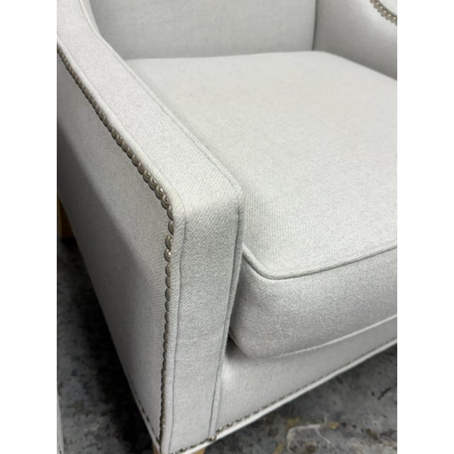 Textile Custom Kravet Contemporary Slope Arm Chairs, Pair For Sale - Image 7 of 12