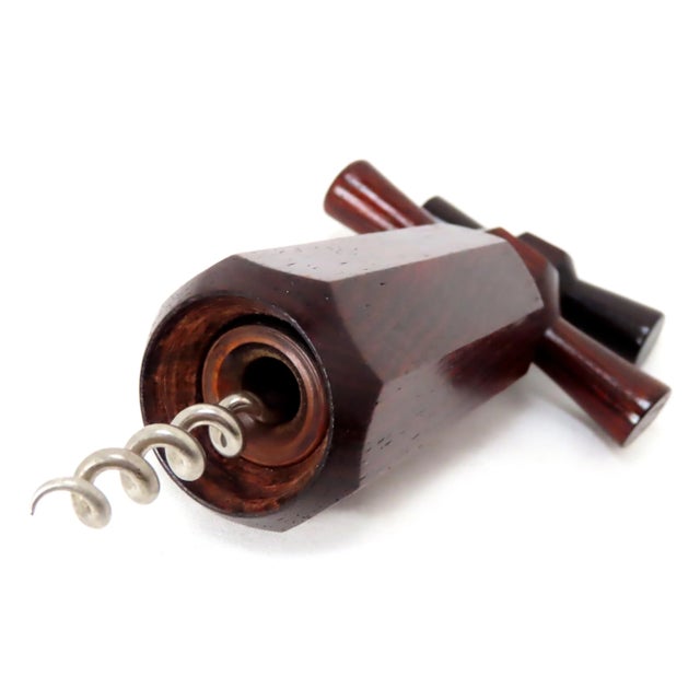 Wine Fine Quality Hand Made Vintage Rosewood Double Action Corkscrew Circa Mid 20th Century For Sale - Image 8 of 13