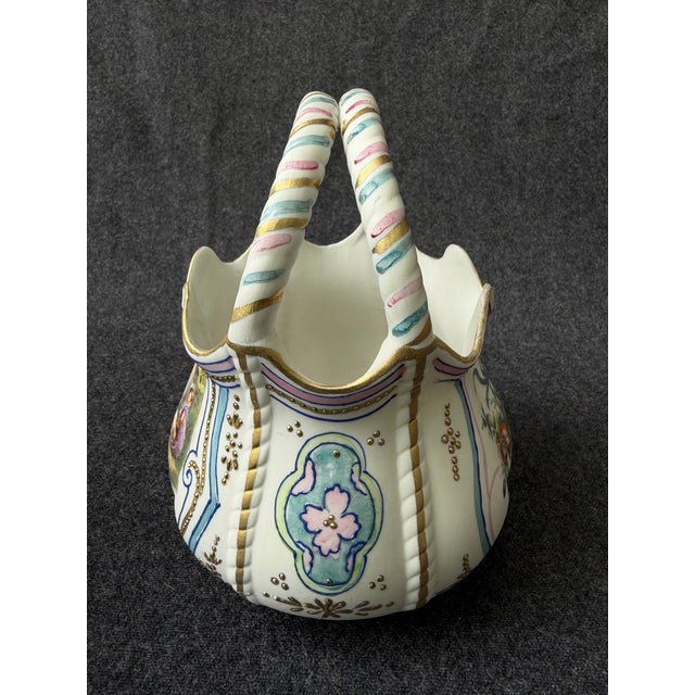 Renaissance Antique Royal Rudolstadt Bisque Basket For Sale - Image 3 of 13