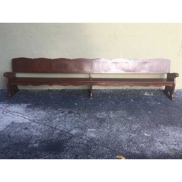 20th century monumental church walnut bench We have 30 unit available.