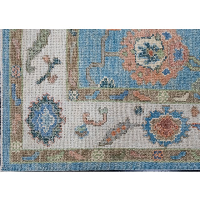Turkish Turkish Oushak Rug 4'1" x 5'11" For Sale - Image 3 of 8