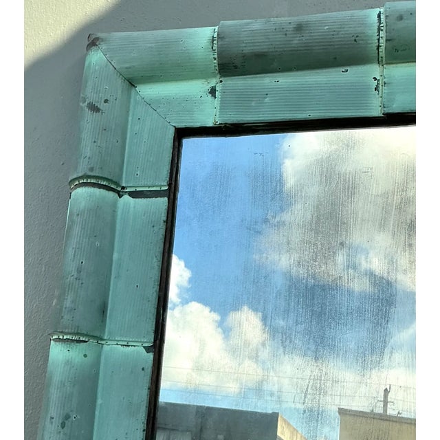 Vintage Patinated Copper Shingle Floor Mirror For Sale - Image 11 of 12