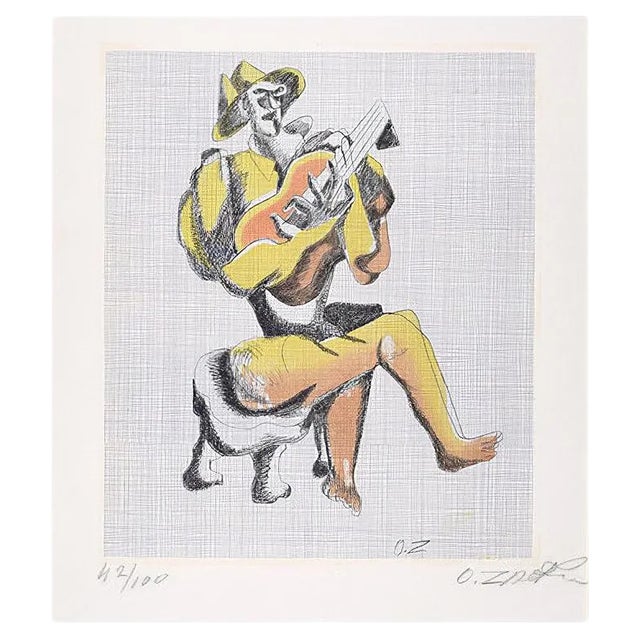 Le Guitariste - Original Etching by Ossip Zadkine - 1966 1966 For Sale