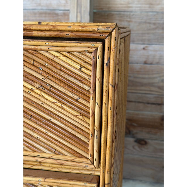 Vintage Floating Pencil Rattan Three-Drawer Chest or Dresser For Sale - Image 9 of 12