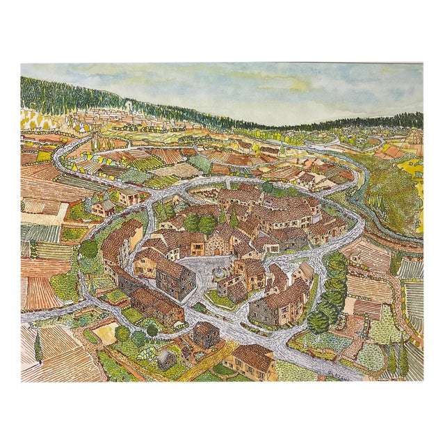 Pascal Plazanet, Provencale No. 6, 1998, Rapidography & Acrylic on Paper For Sale