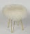 Modern Warm White Curly Hairpin Brass Stool For Sale - Image 3 of 3