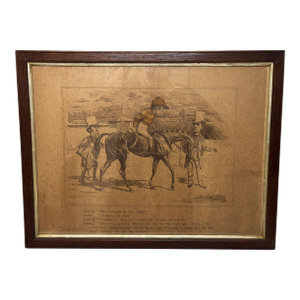Late 19th Century Political Print William Gladstone as Lord Rosebery's Jockey on Horse Verbosity