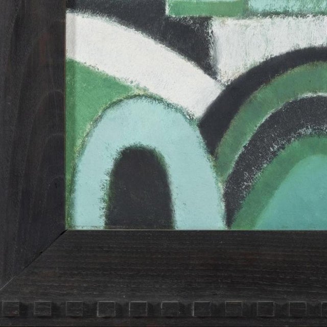 Modern Justino Alves, Composition, 1960s, Oil Painting For Sale - Image 3 of 6
