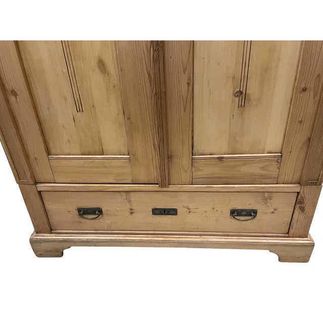Antique French Pine Two Door Armoire Drawer to Base For Sale - Image 10 of 11