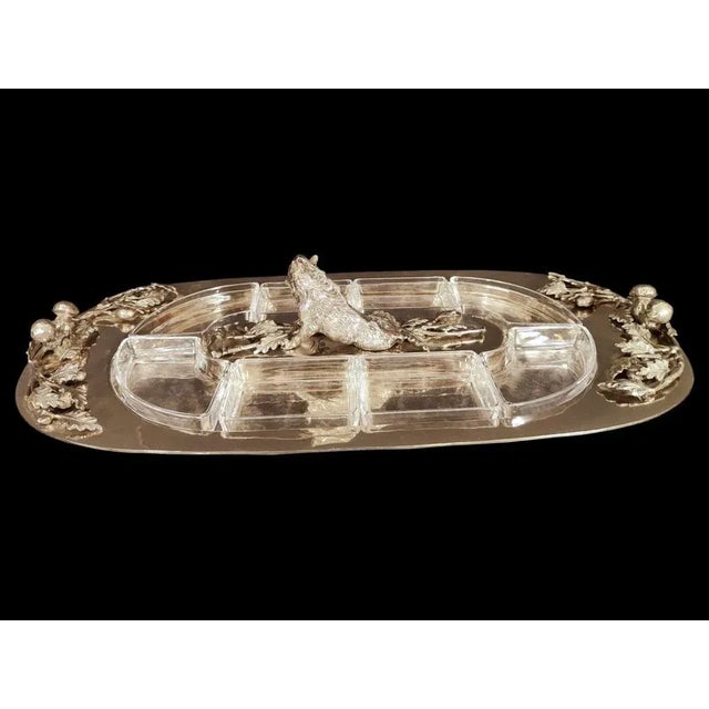 Italian Silver Metal Centerpiece, 1970s For Sale - Image 4 of 12