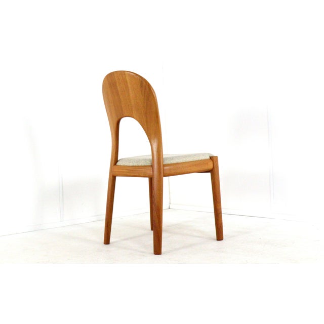 A lovely, original set of 4 authentic designer chairs from Denmark. Crafted from teak and featuring original upholstery,...