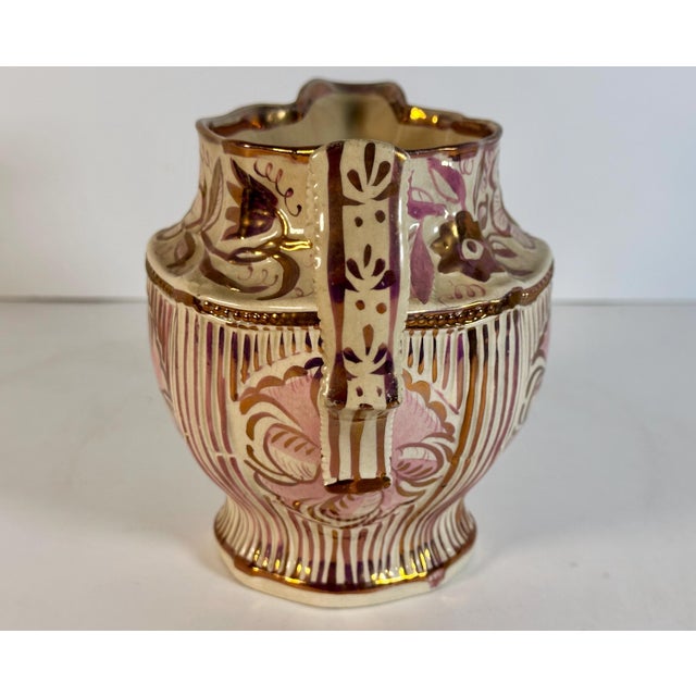 Antique Georgian Sunderland Pink Lustre Pitcher: Pearlware c. 1820s For Sale - Image 6 of 10