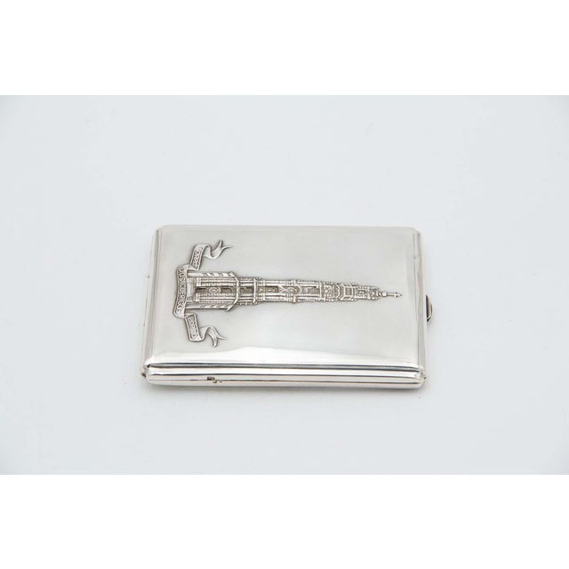 Silver Cigarette Case with Reliefs of the Clérigos Tower For Sale - Image 3 of 4