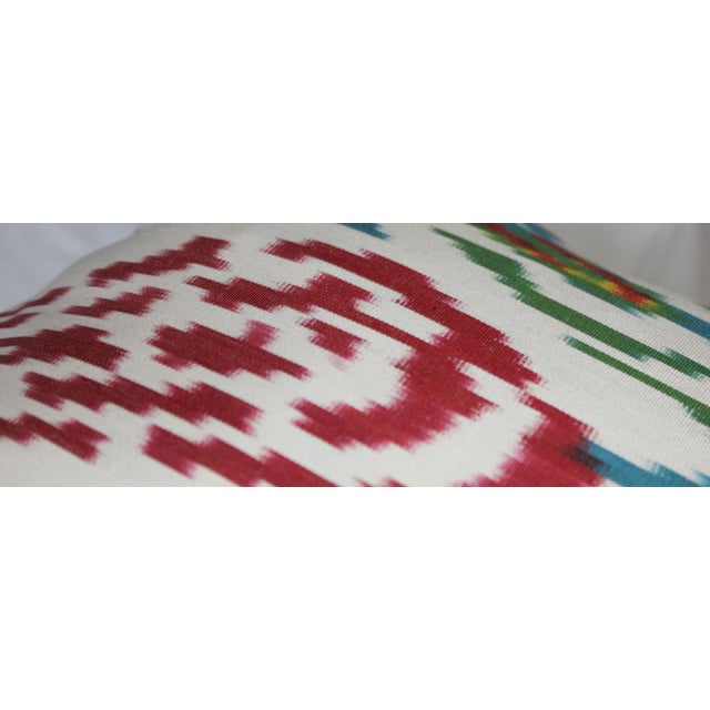 2020s Contemporary Silk Ikat Bohemian Throw Pillow For Sale - Image 5 of 7