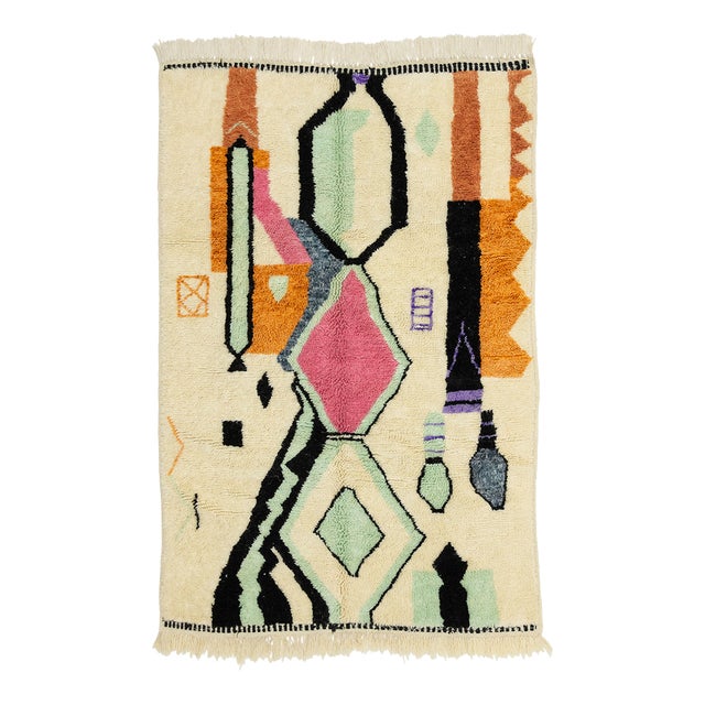 Hand-Knotted Wool Rug by Azele Studio For Sale