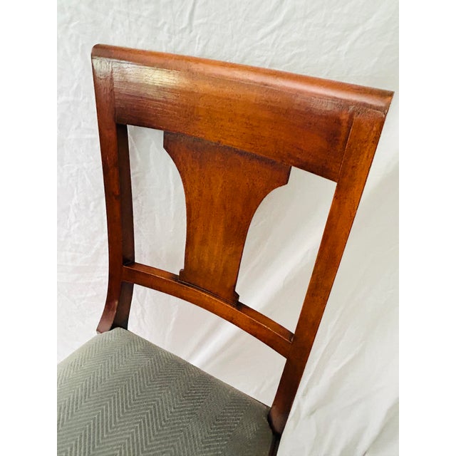 1970s Vintage Hollywood Regency Mahogany T Back Chair For Sale - Image 5 of 6